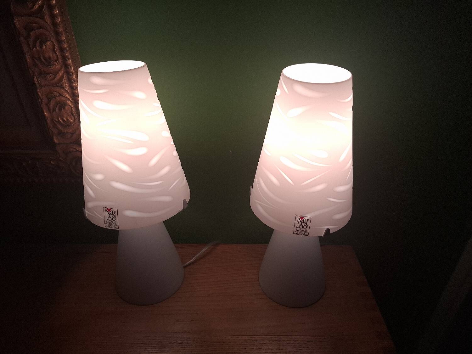 2 Murano bedside lamps, Luce