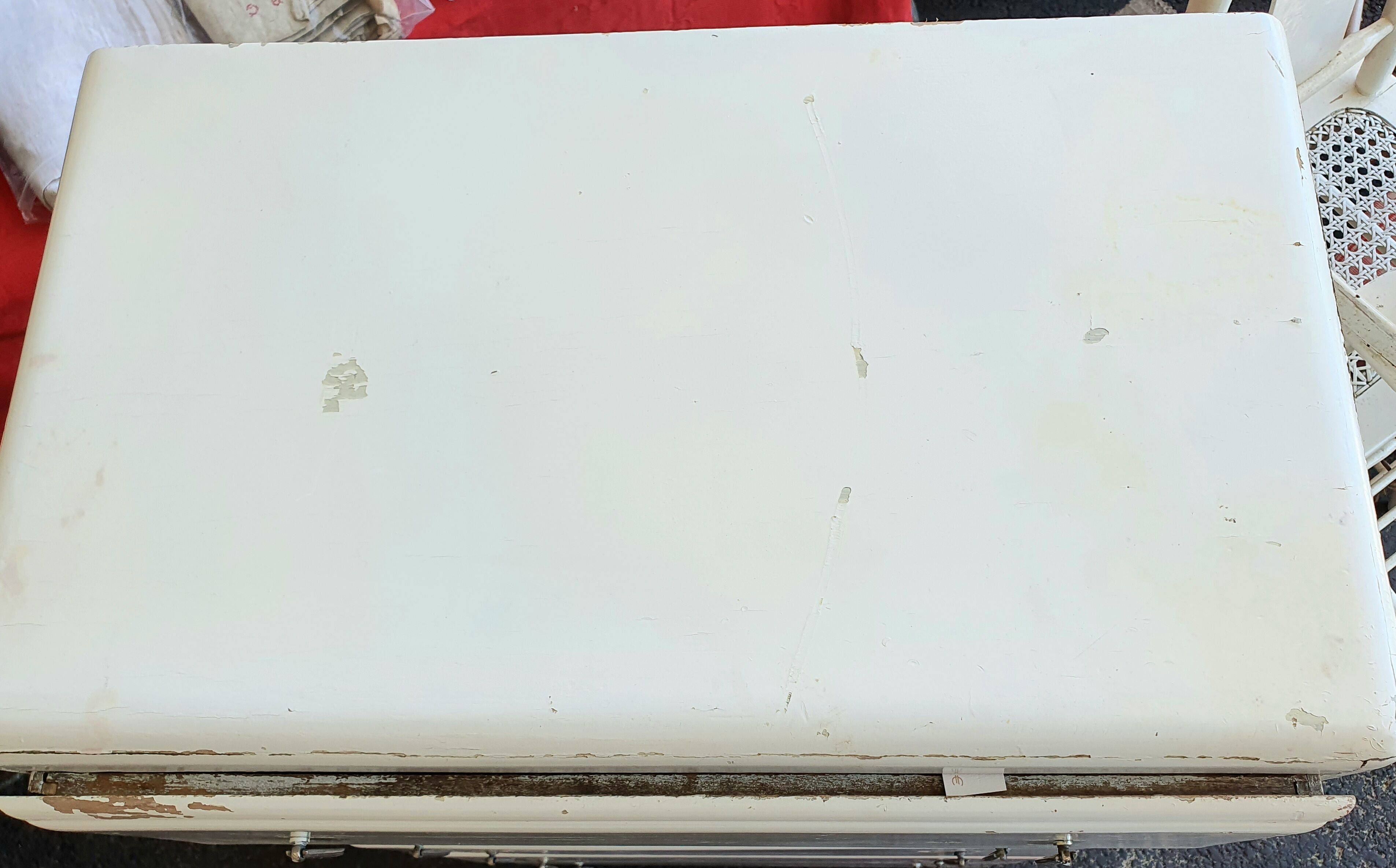 Vintage furniture with 5 drawers painted white