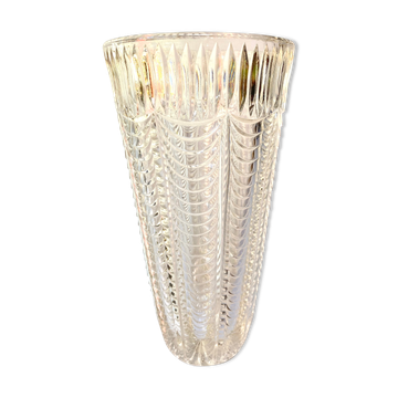 Vase vintage en verre ciselé