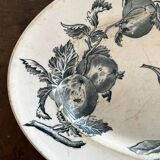 Plat ovale décor fruits en terre de fer de Grigny