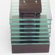 Demeter wood and glass lamp Maison Desny 1980