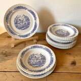 Set of 14 old earthenware plates