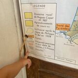 Historical school geographic map of France and Europe