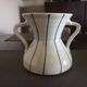 Enamelled terracotta vase pitcher with double handles - 1950s/1960s