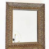 Wooden mirror, edge with embossed flowers 48 x 41 cm