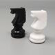 1970s Gorgeous Black and White Chess Set in Volterra Alabaster Handmade Mad