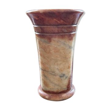 Pink marble vase in Art Deco style