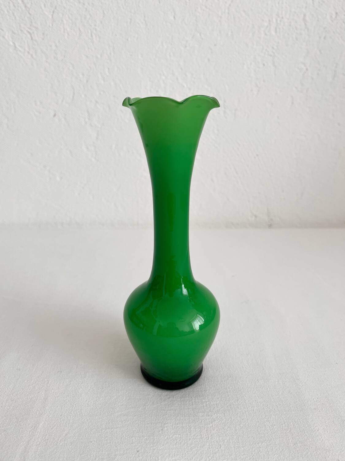 Vintage green opaline soliflore vase