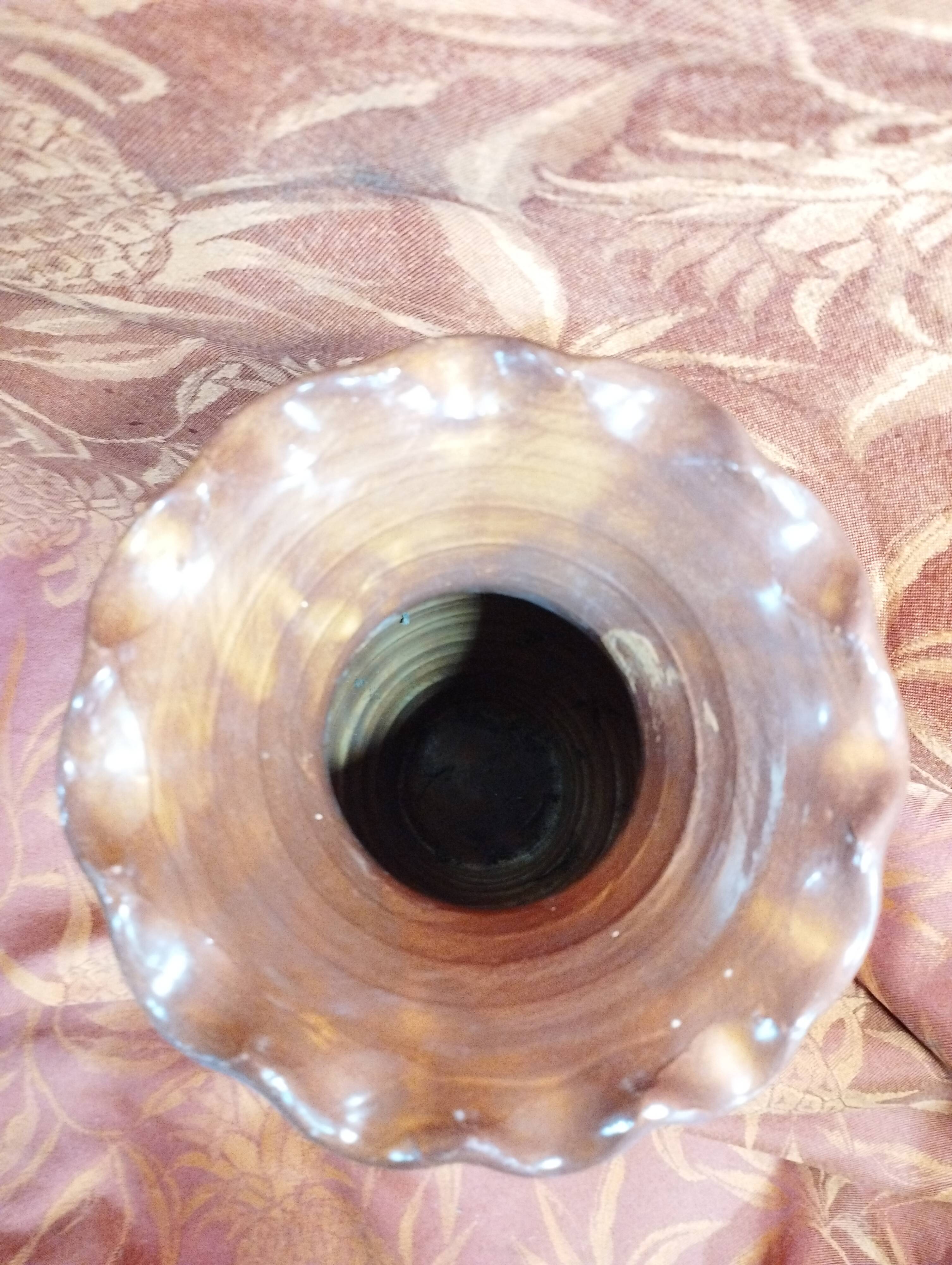 old ceramic tulip vase - signed pottery