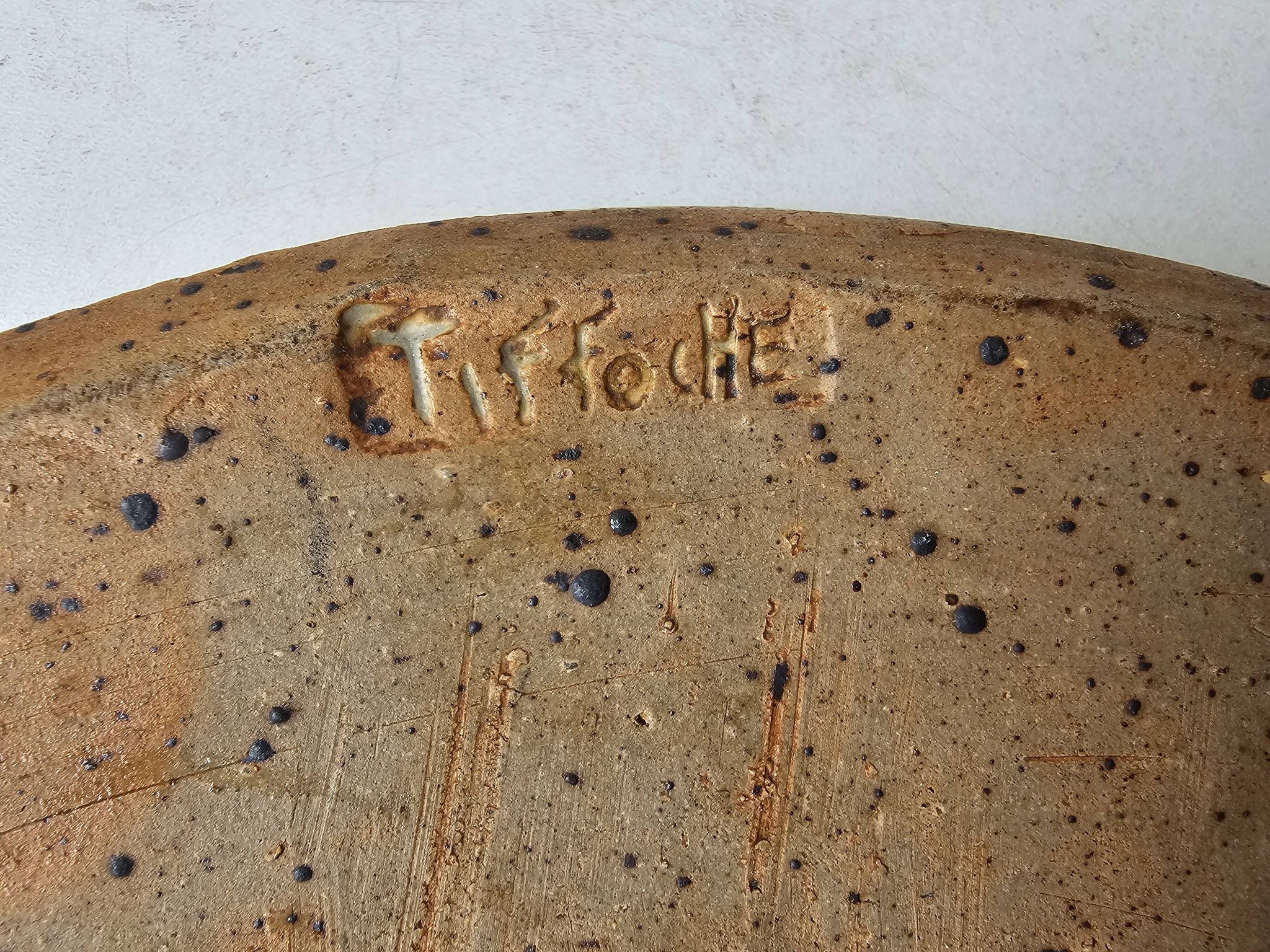 Ceramic stoneware plateau signed Gustave Tiffoche circa 1965