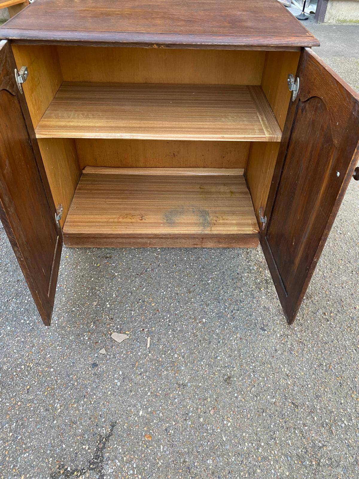 Vintage dark wood buffet with 2 doors, 80cm