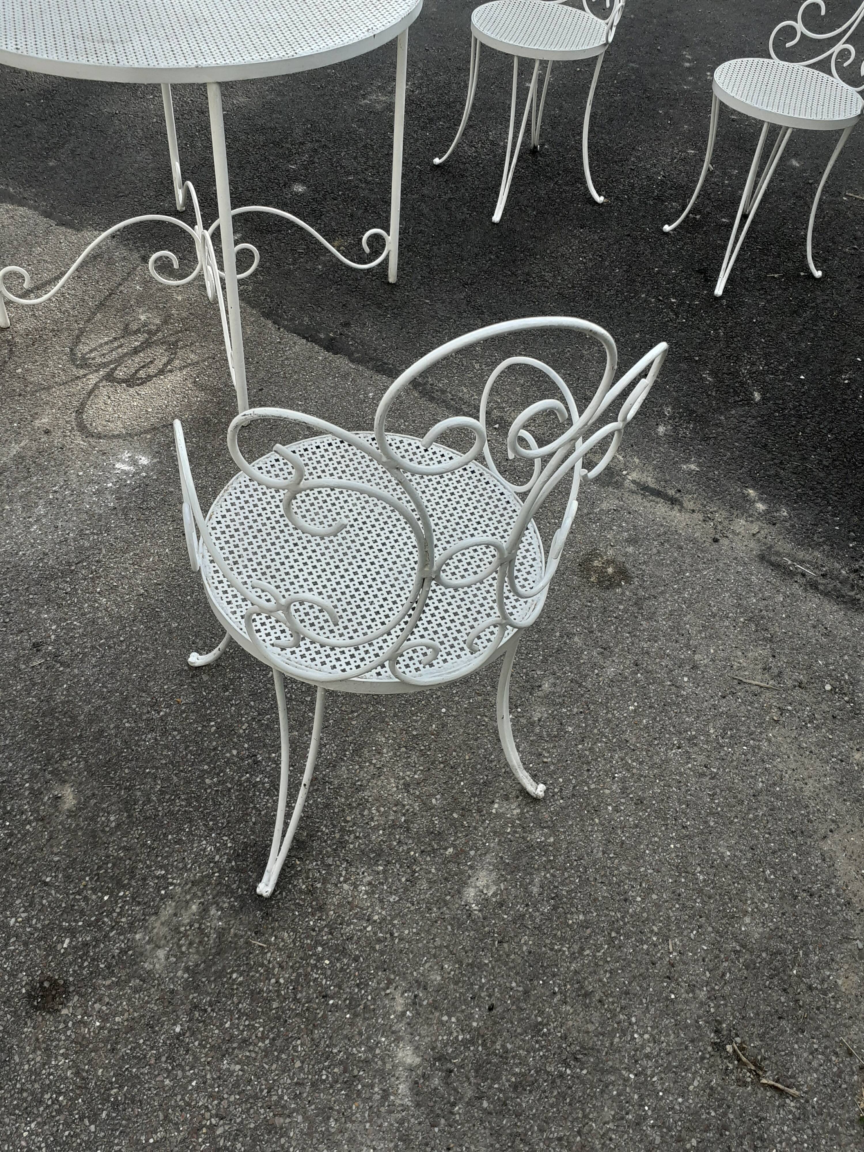 Old wrought iron garden furniture
