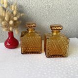 Amber glass carafes Japanese 1970s - Tislo "PASSED J.G.I.A"