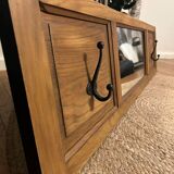 Wall mounted coat rack with mirror