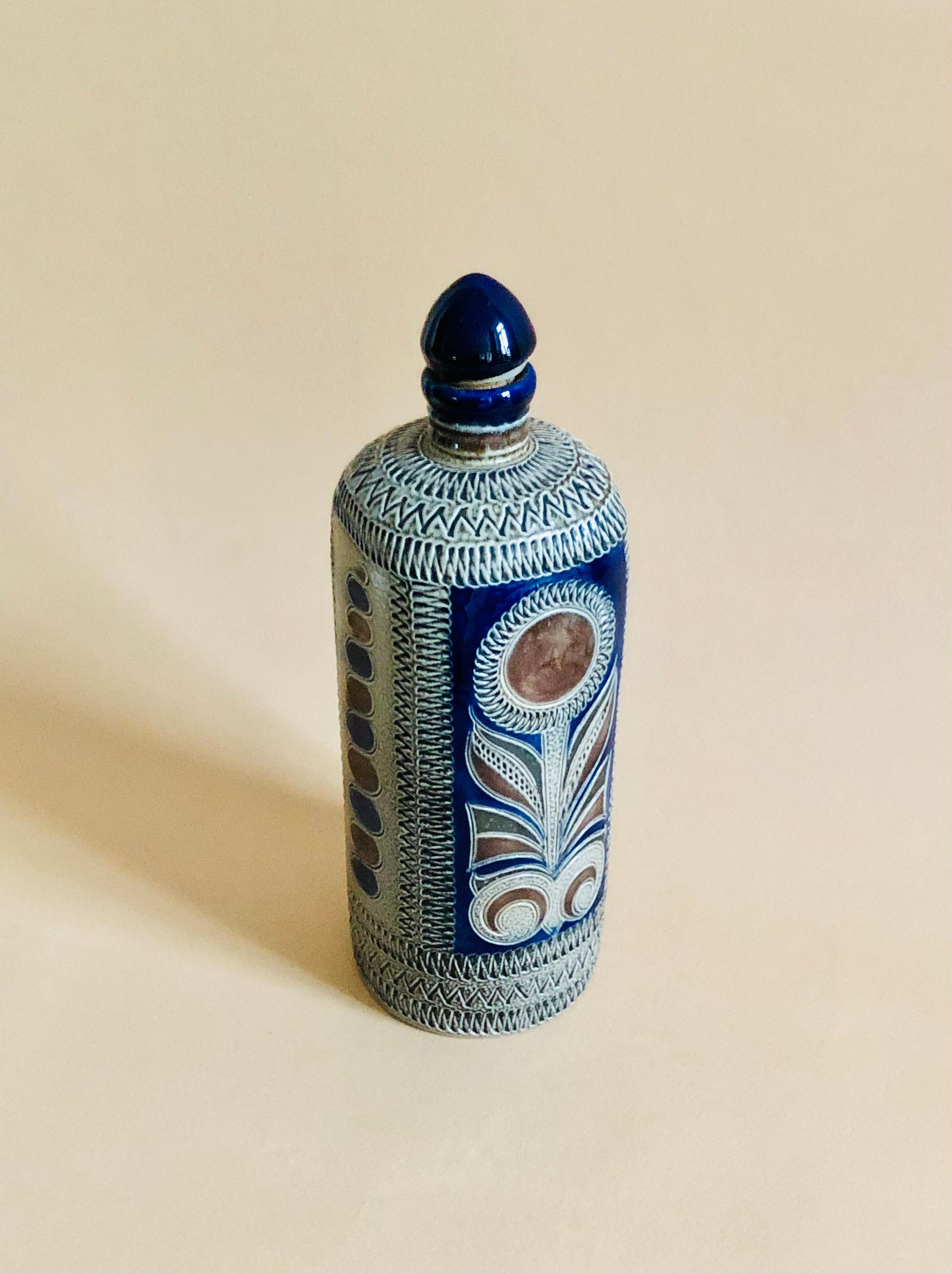 Vintage ceramic soliflore bottle Westerwald, Germany