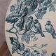 Antique plate Terre de Fer Le Bûcheron Paris – Blue bird decoration