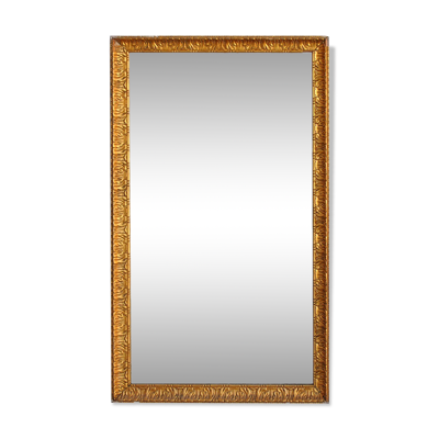 Miroir ancien en bois et stuc doré d'époque fin XIXème 76x131cm