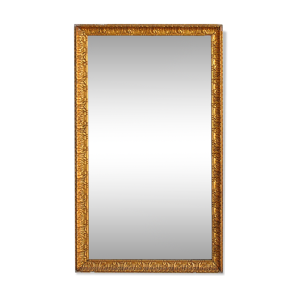 Miroir ancien en bois et stuc doré d'époque fin XIXème 76x131cm