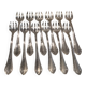 12 silver-plated oyster forks, SFAM silversmith, art deco printania