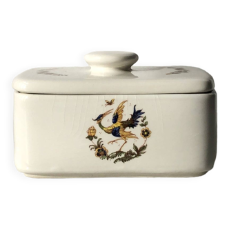 Moustiers style earthenware butter dish