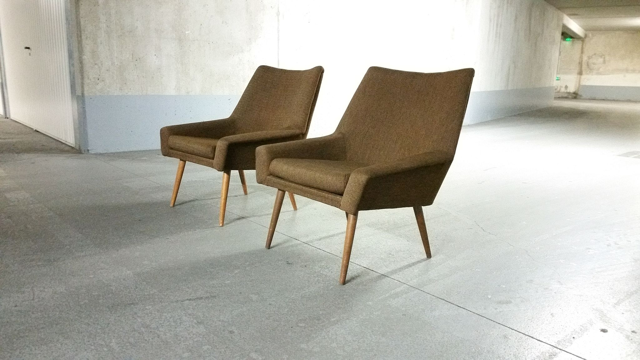 Chairs Danish 50s design structured low lines