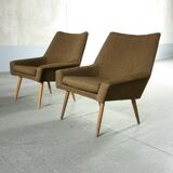 Fauteuils Danois années 50 design structuré lignes basses