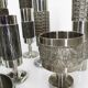 Set of 13 brutalist Space Age vases in steel – BMF, Germany, circa 1970