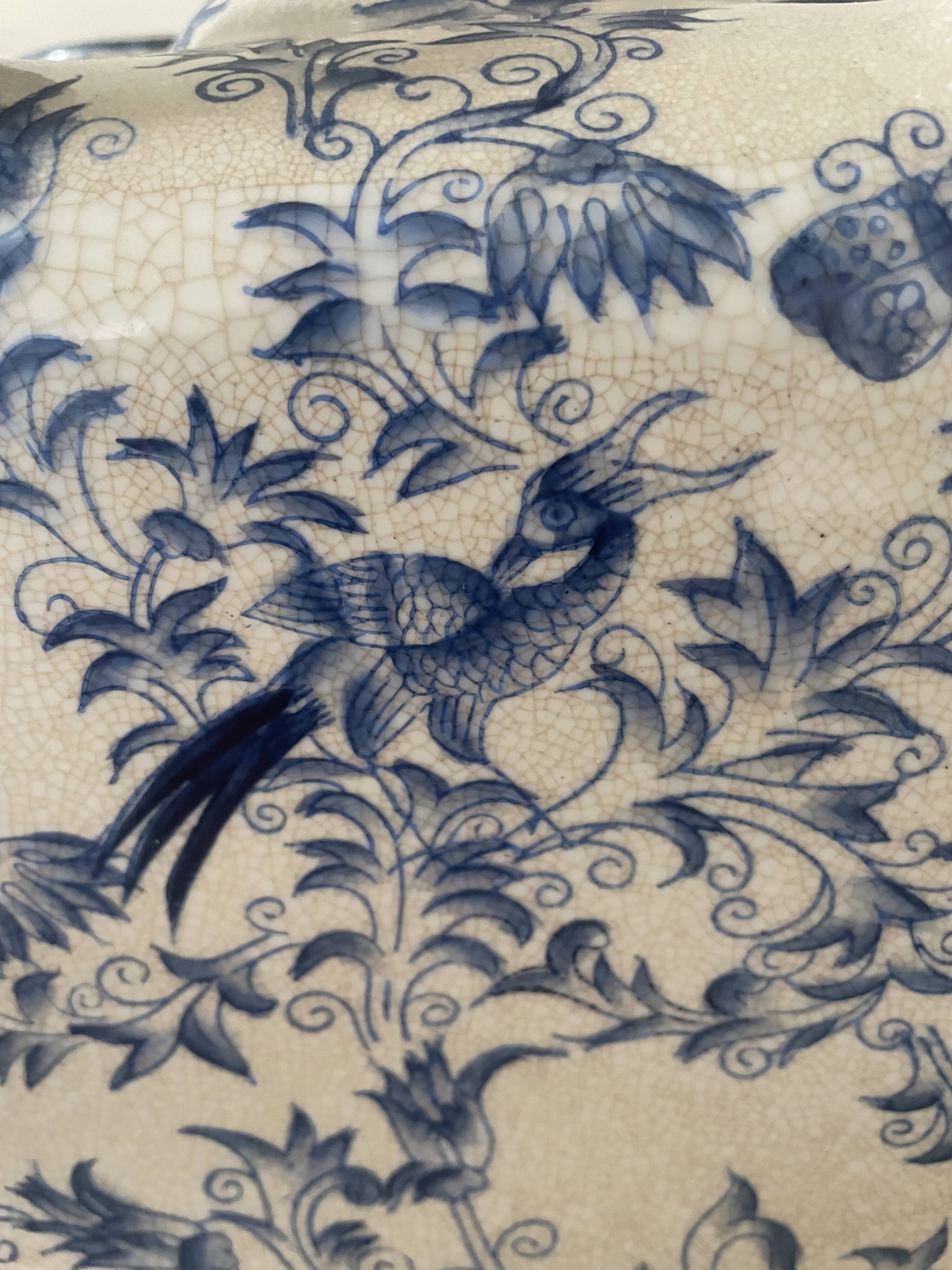 Cracked ceramic tulip vase circa 1980