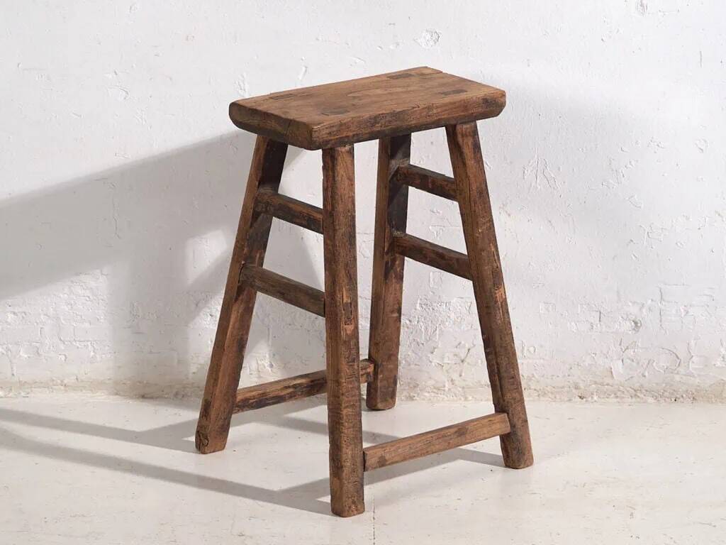 Antique Eastern stools (circa 1900). Set of 2 pieces