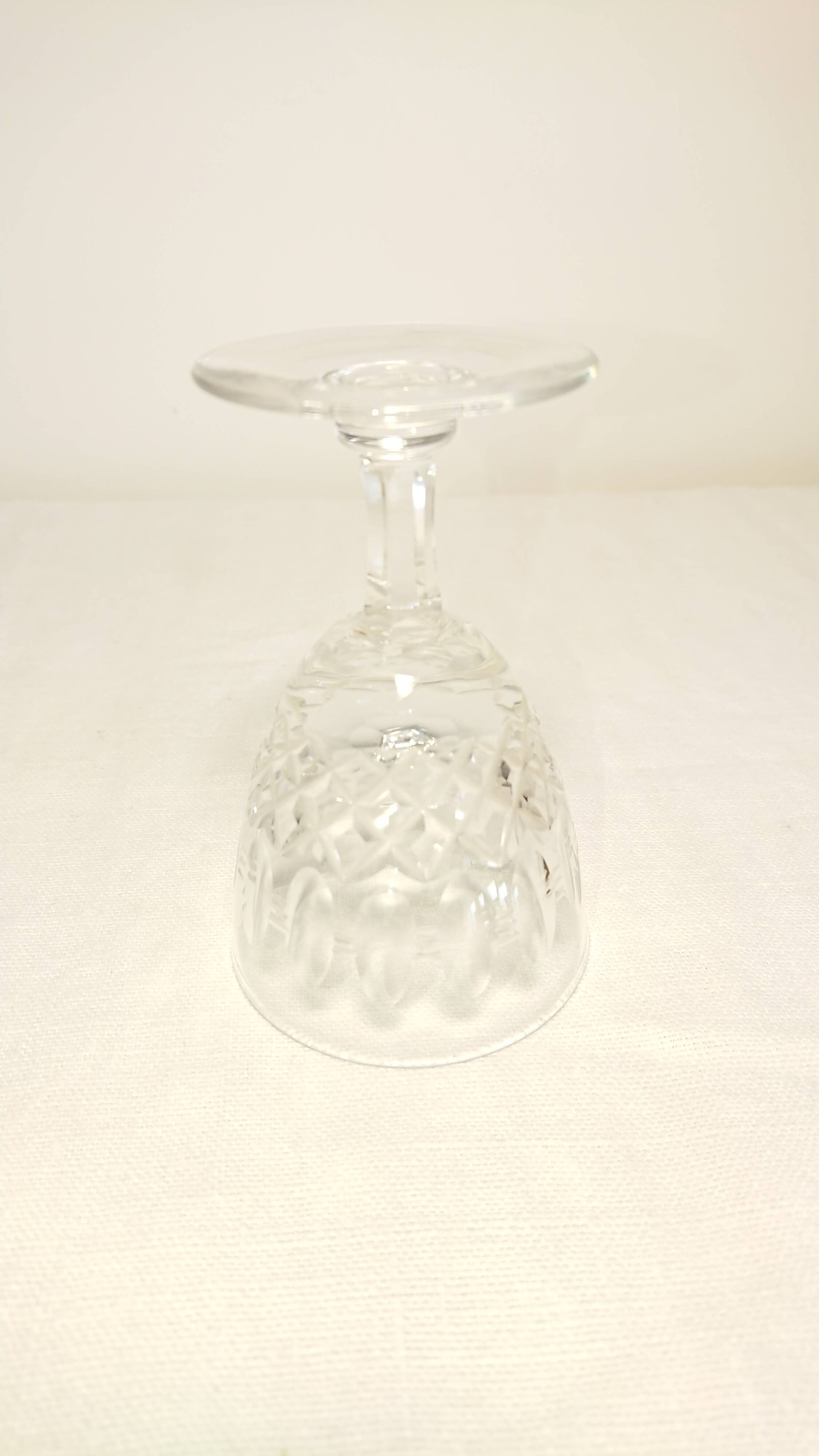 Three facet-cut glasses from the Lorraine crystalware.