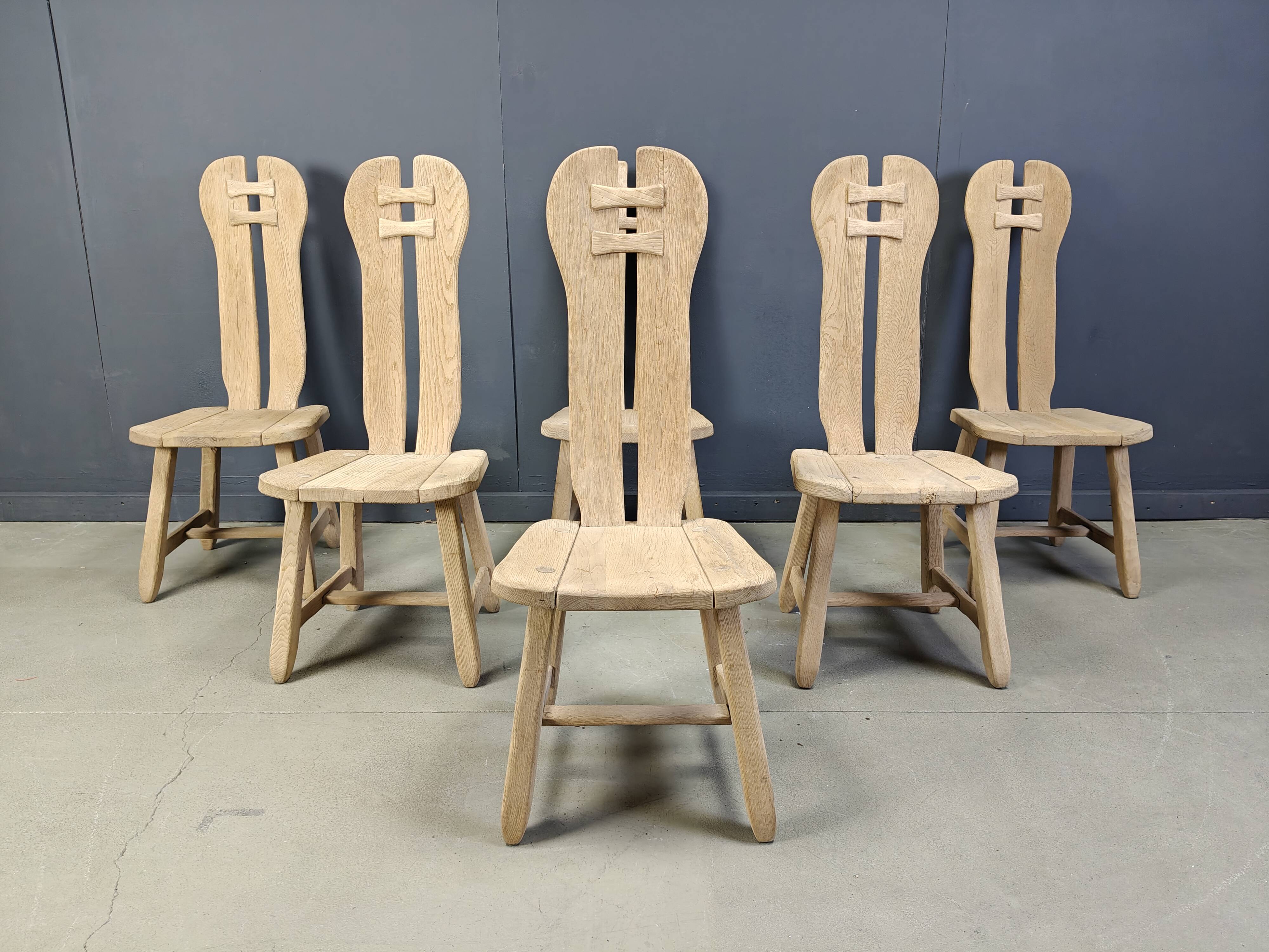 Vintage dining chairs by Depuydt, Belgium, set of 6 - 1960s