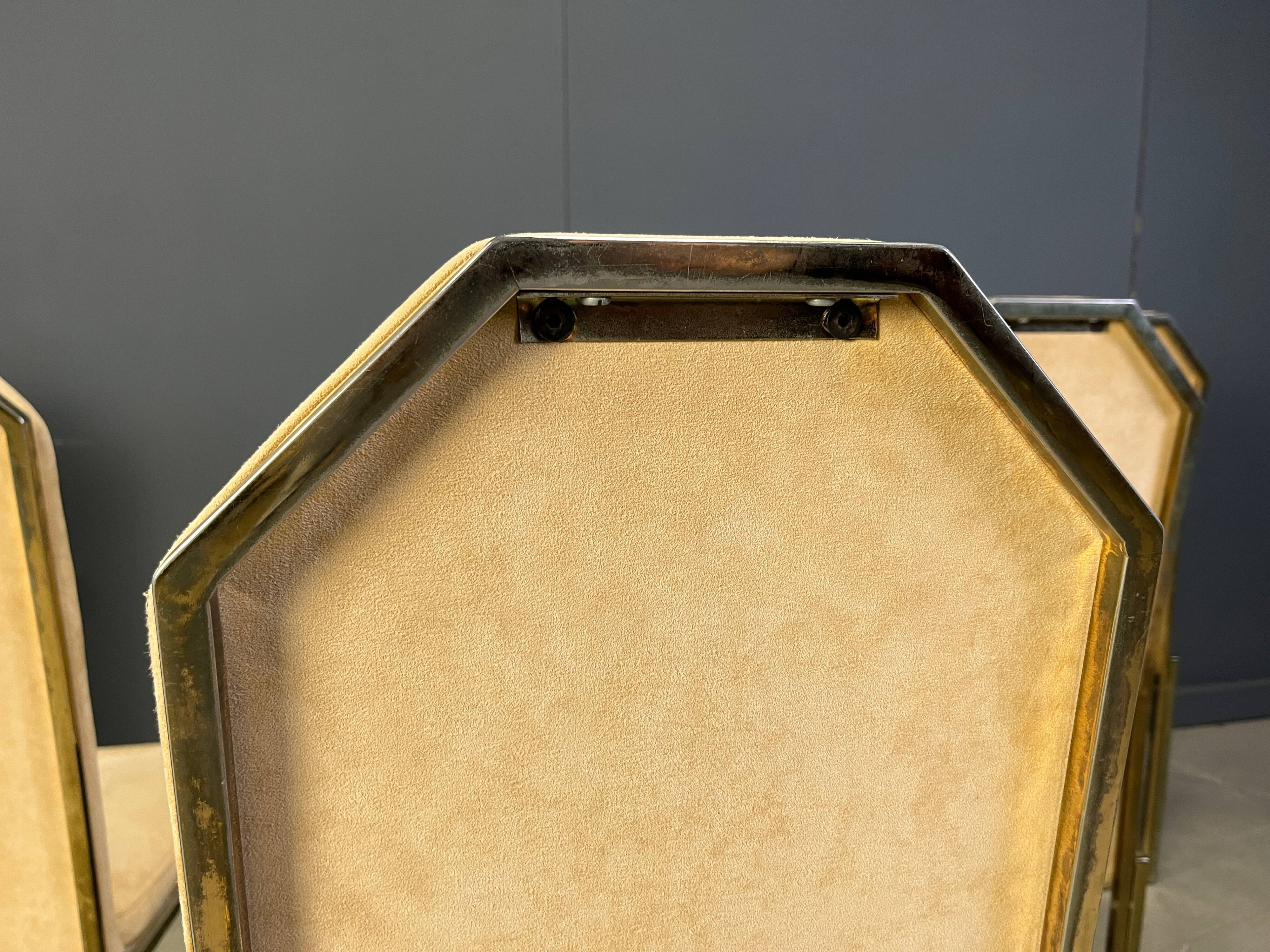 Vintage brass dining chairs by Belgochrom, 1970s