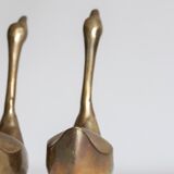 Pair of vintage brass swans