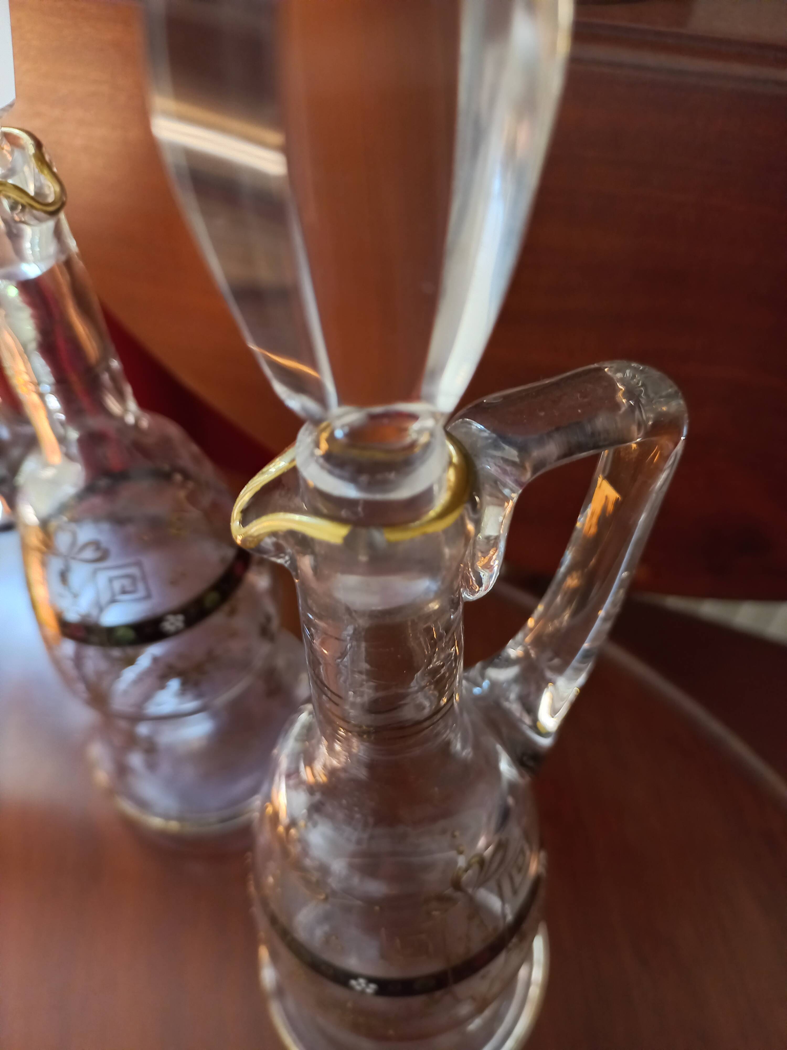 10-piece enameled crystal liqueur set