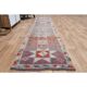 Rainbow Colorful Turkish Vintage Handmade Wool Runner Rug 86x358