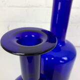 Pair of Danish Holmegaard Gulv vases design Otto Brauer in cobalt blue glass