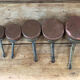 Mini battery of 5 pewter pans