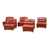 Faux leather modular Italian sofa