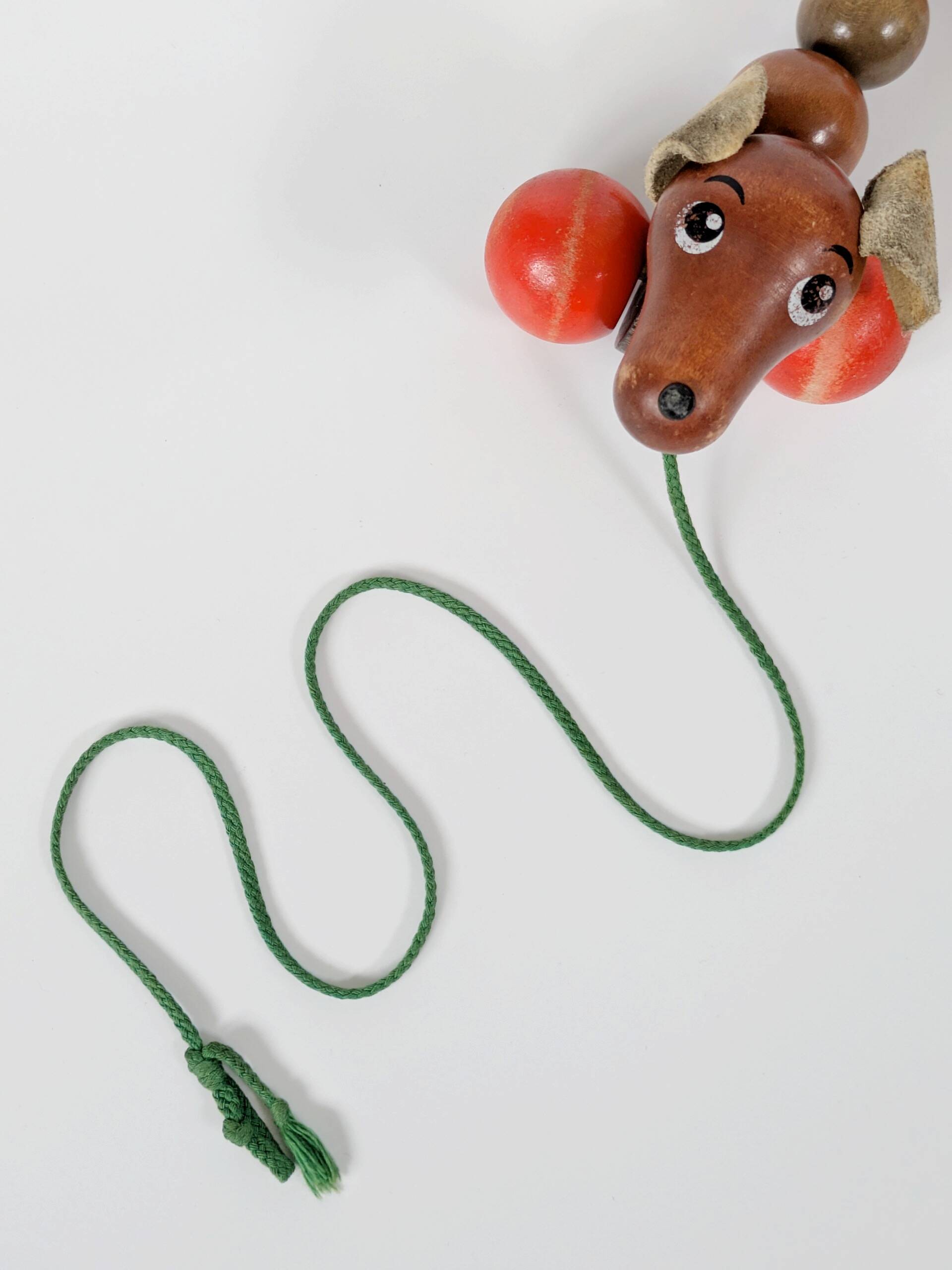 Vintage wooden pull-along dachshund toy | Lorenz, Germany