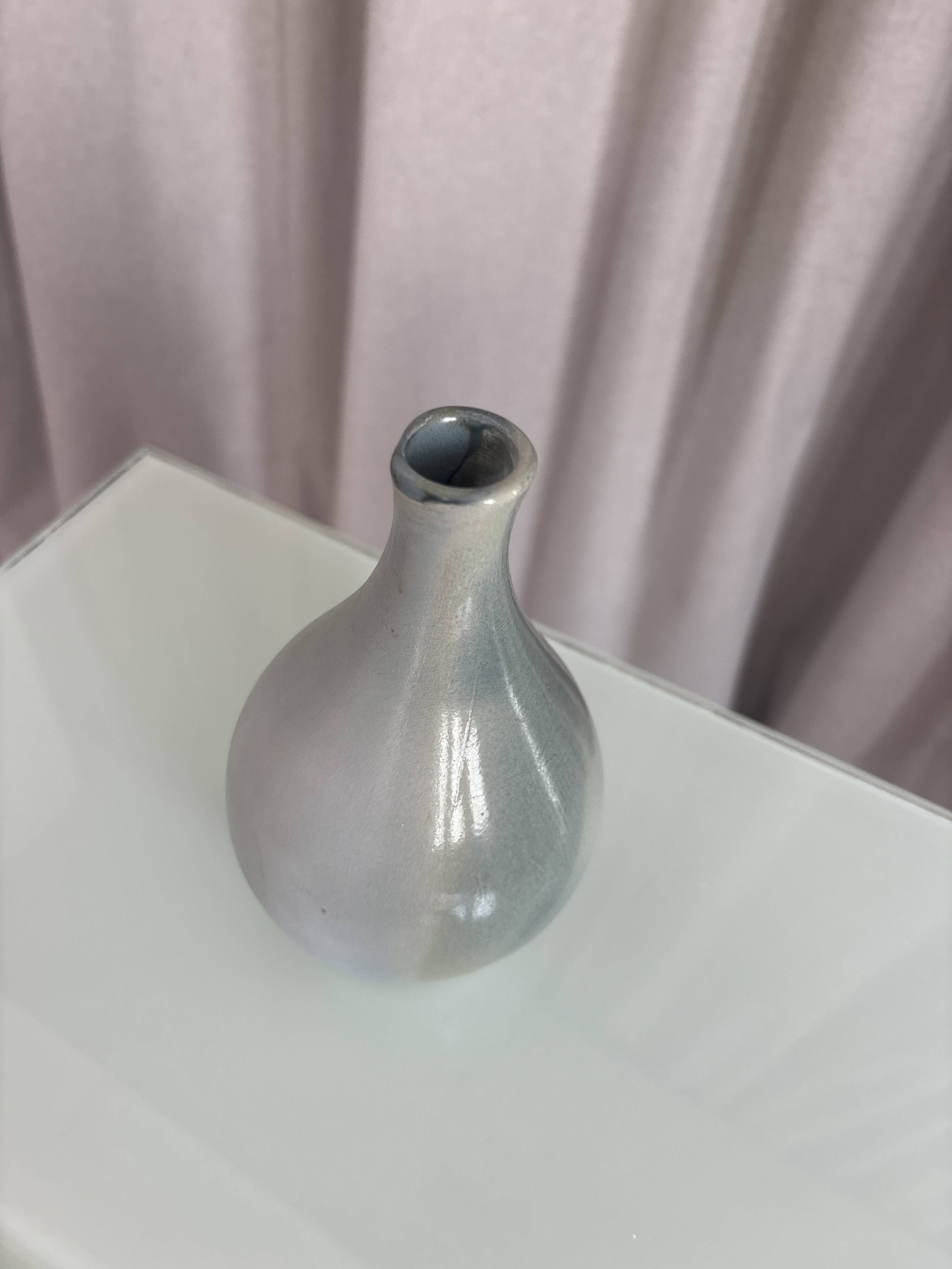 Small vintage vase in glazed ceramic