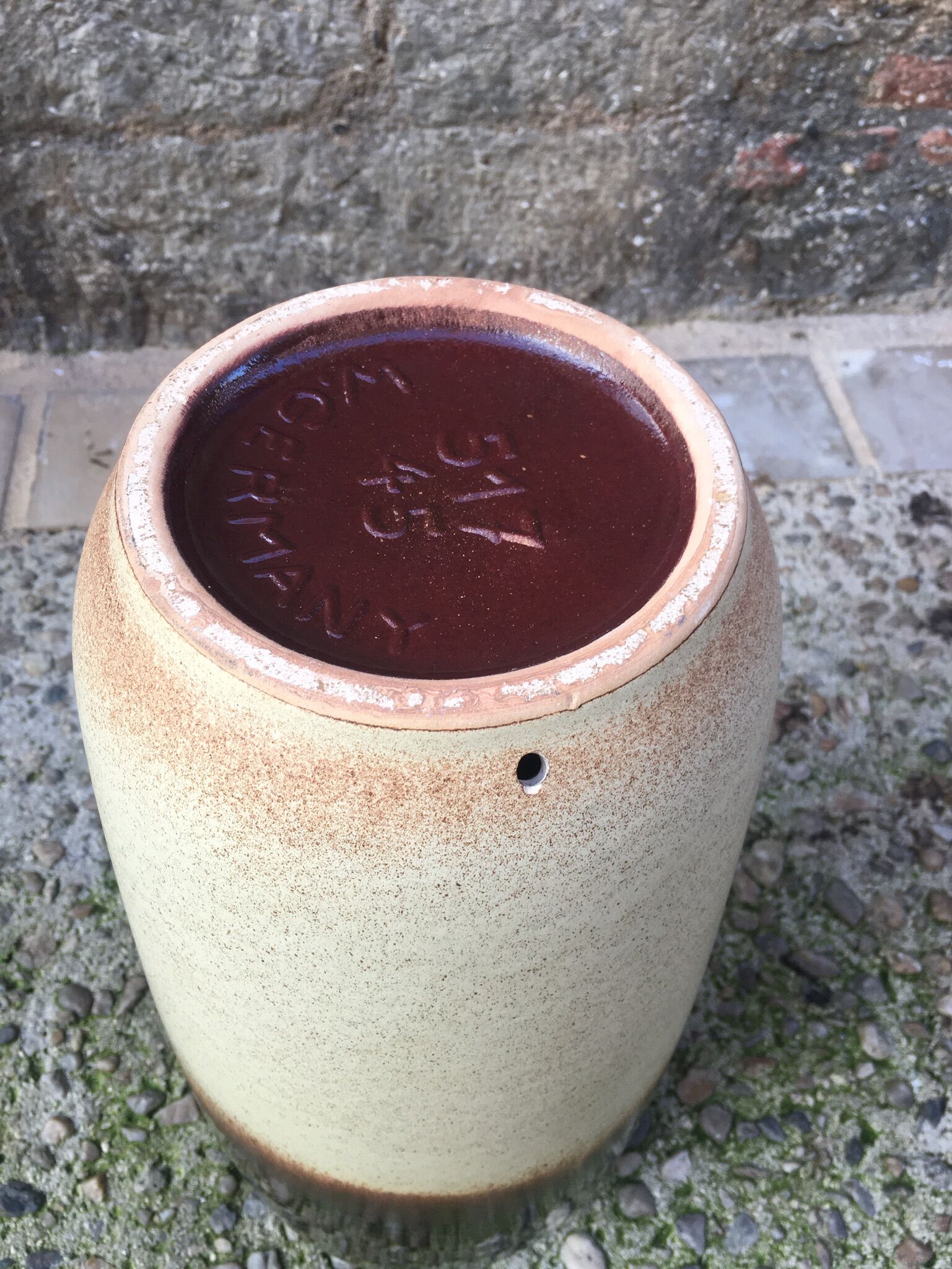 Vase from West Germany in degraded beige & brown