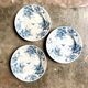 3 Gien dessert plates in iron earth, "Glycine" service around 1975