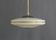Beige Art Deco Pendant Light with Golden Radial Stripes and Brass Profile, 1930-1940