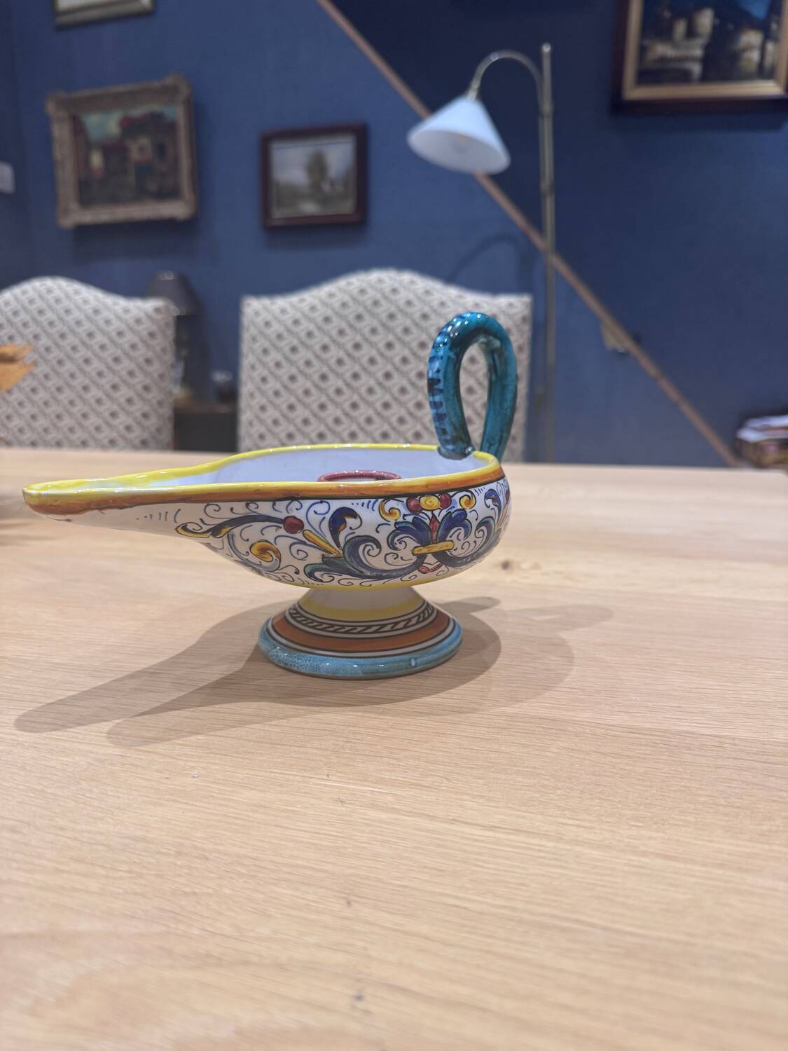 Painted ceramic candlestick – Deruta