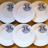 6 Longwy dinner plates (25cm)