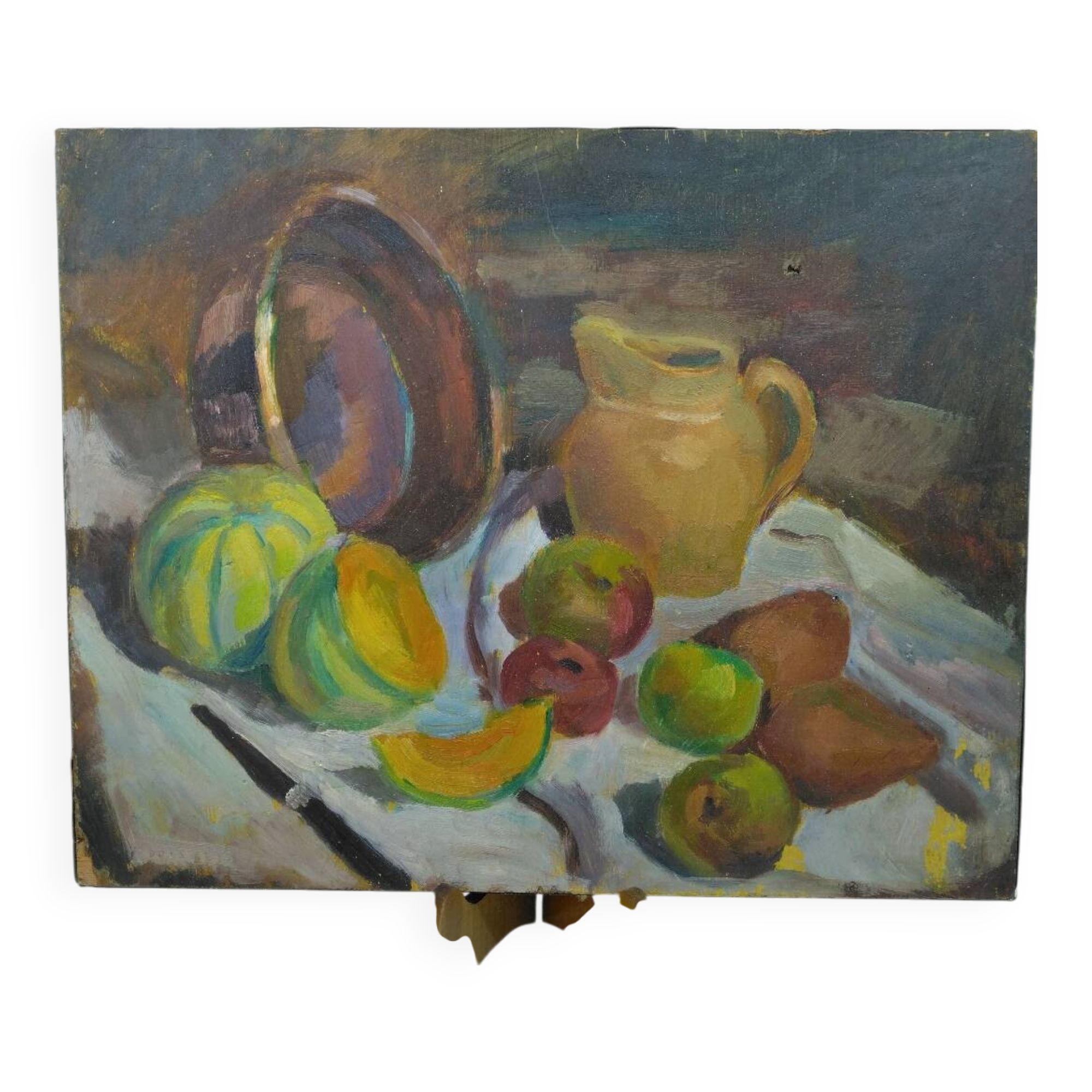 Oil painting on wood still life