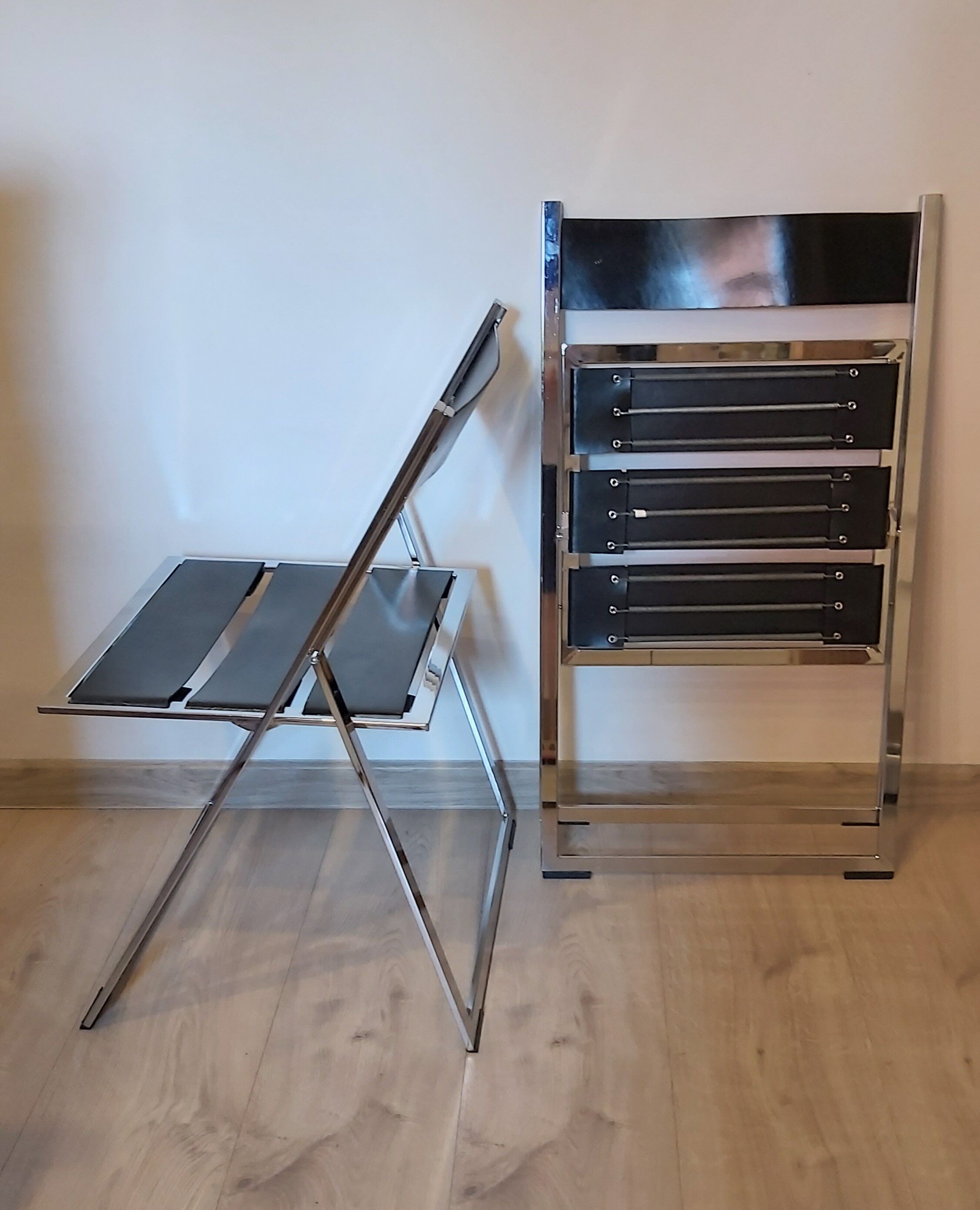 Pair of folding chairs, 1980s