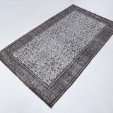 4x7 Turkish Floral Gray & Black Vintage Rug, 124x208Cm