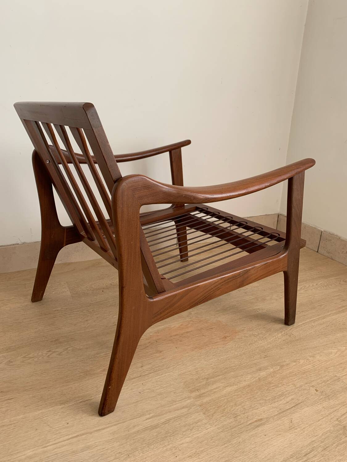 Scandinavian armchair in solid teak