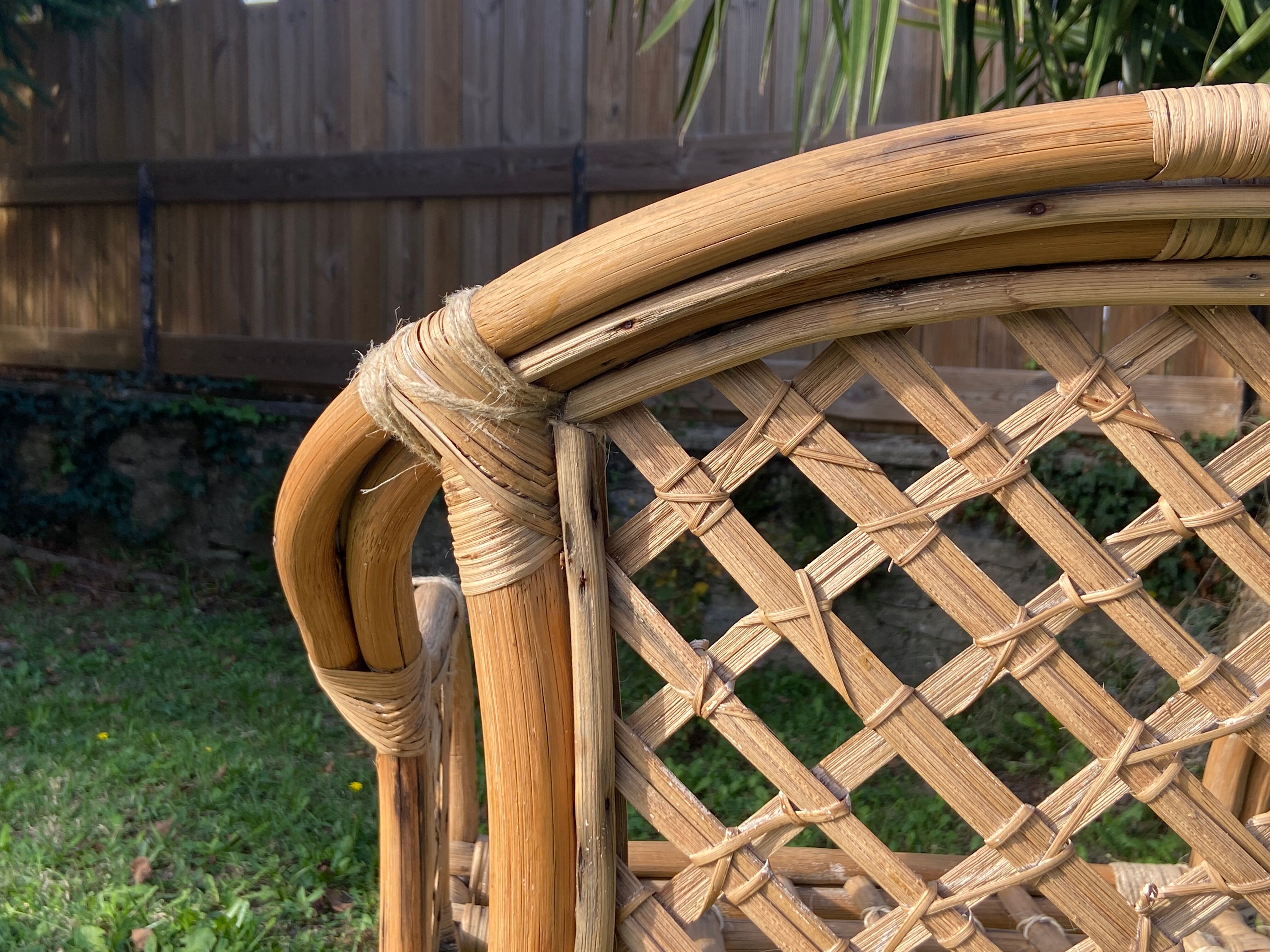 Pair of rattan armchairs